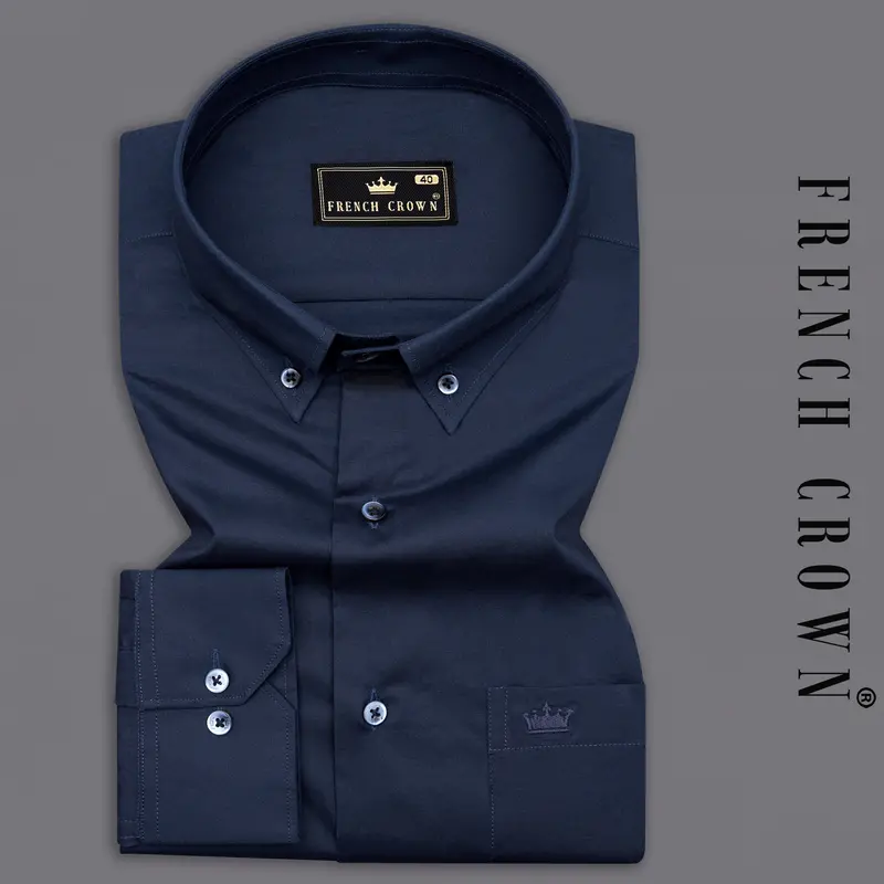 Tuna Blue Premium Cotton Button Down Shirt 7