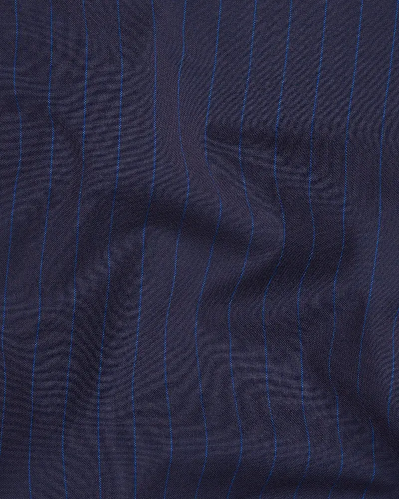 Tuna Blue Striped Wool Rich Pant 3