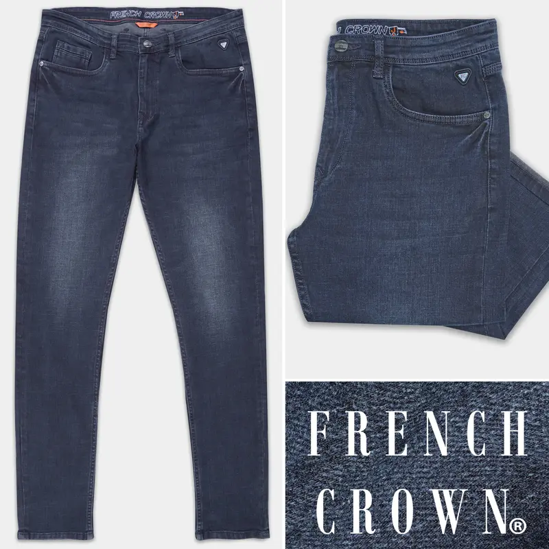 Tuna Blue Whiskering Wash Stretchable Denim 1