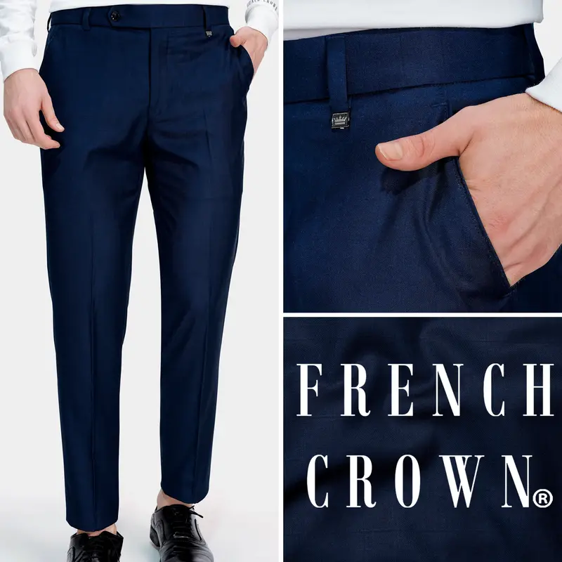 Tuna Blue Wool Rich Pant 1