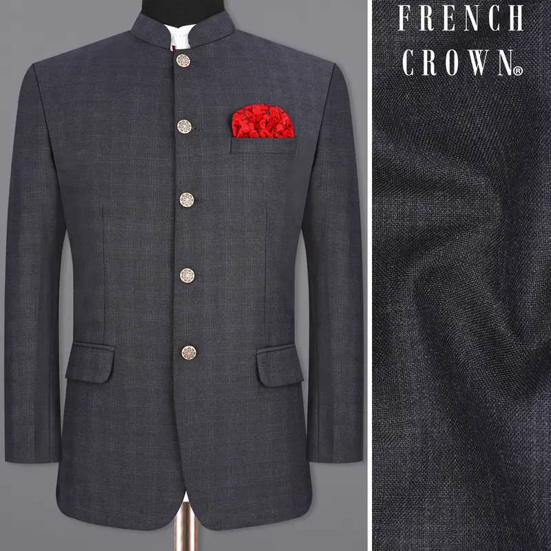 Tuna Gray Bandhgala Blazer 1