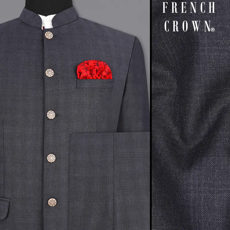 Tuna Gray Bandhgala Suit 1