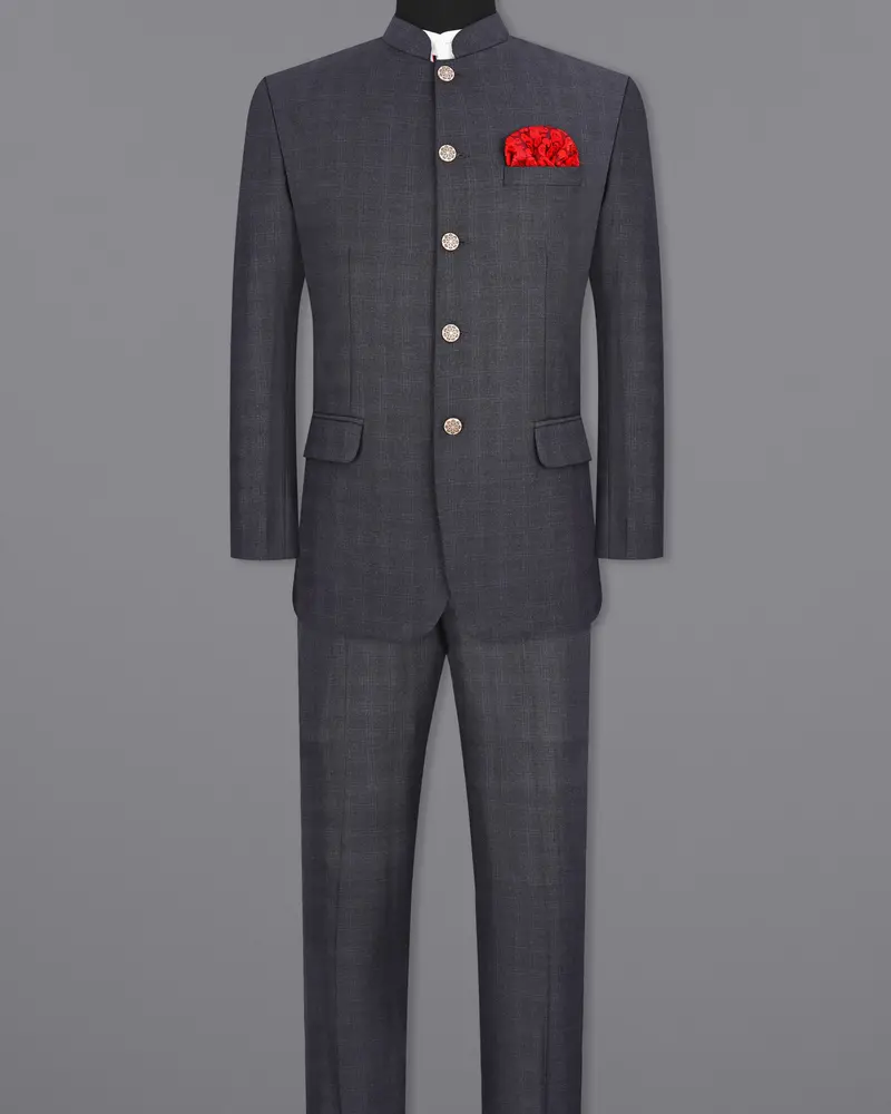 Tuna Gray Bandhgala Suit 4