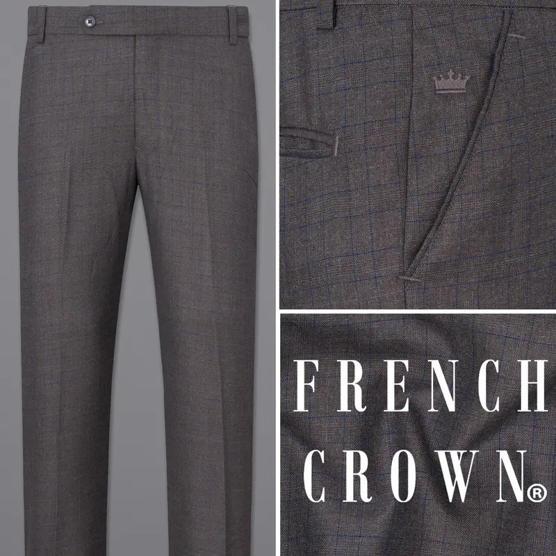 Tundora Gray And Downriver Blue Plaid Pant 1