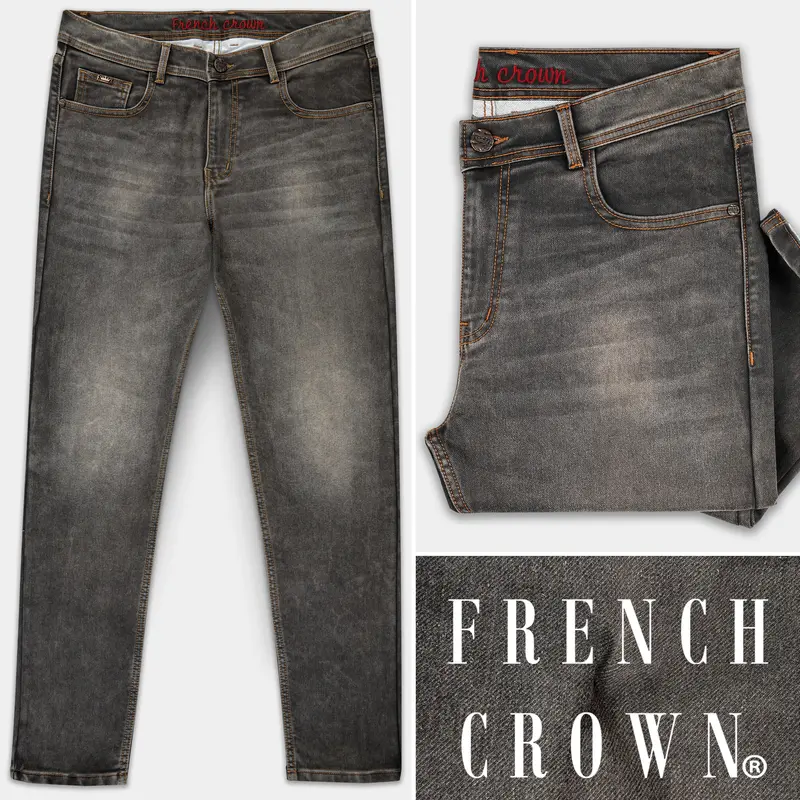 Tundora Gray Whiskering Wash Stretchable Denim 1