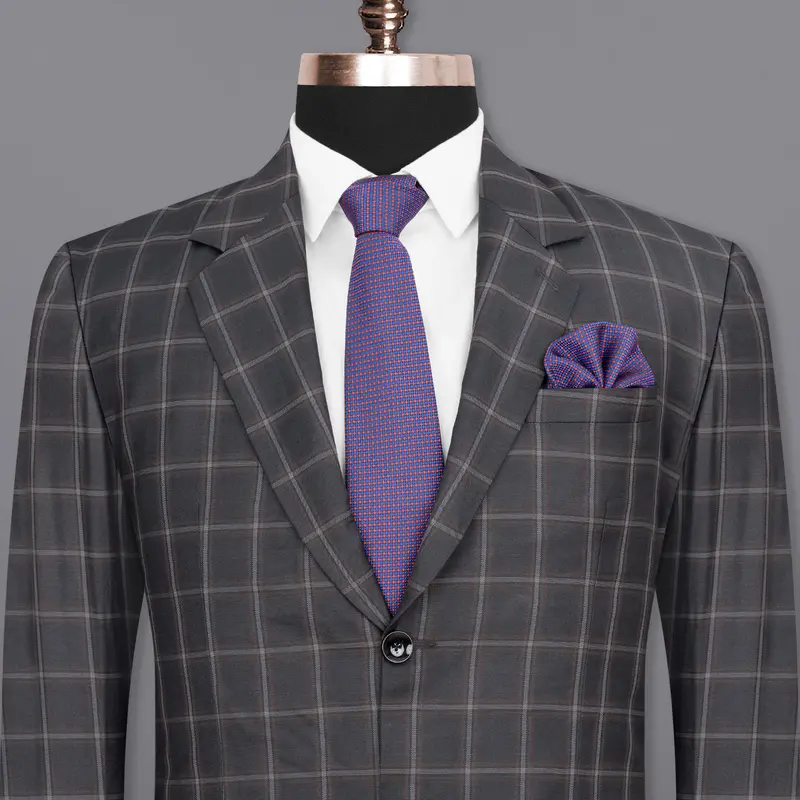 Tundora Gray Windowpane Wool Rich Blazer 1