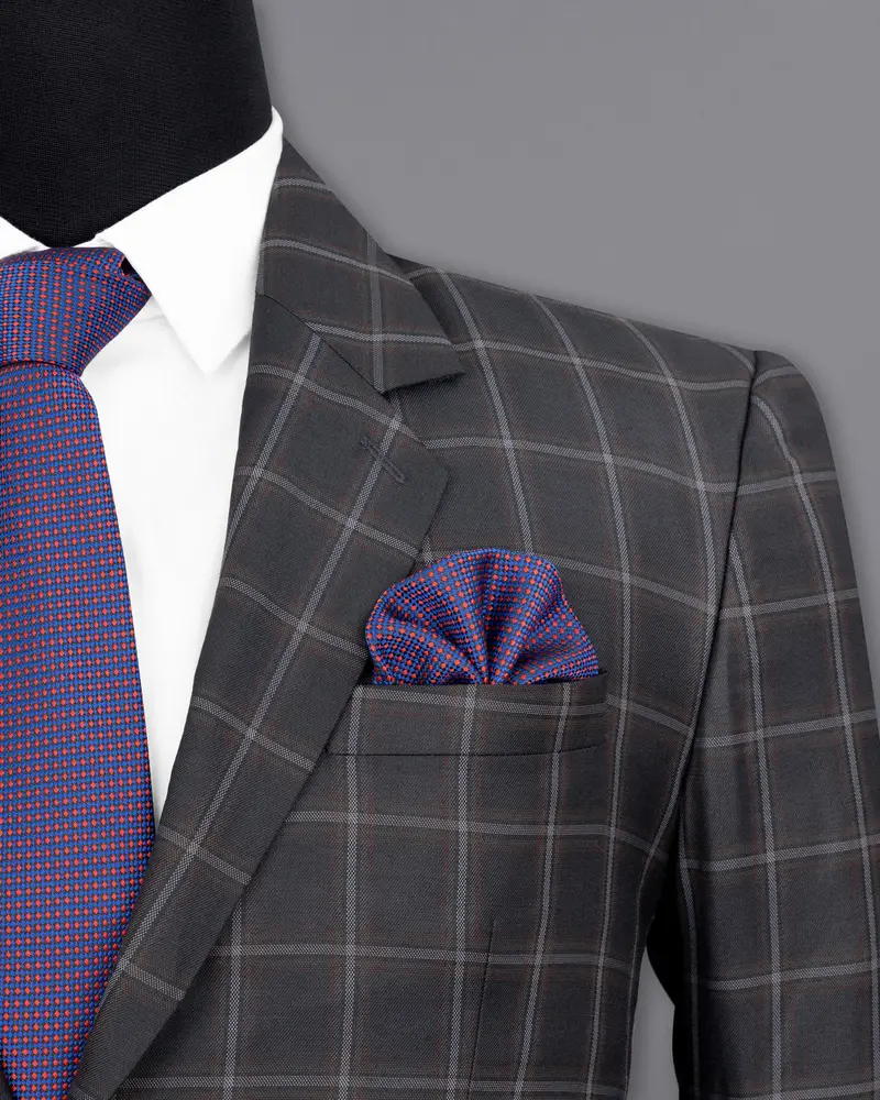 Tundora Gray Windowpane Wool Rich Blazer 6