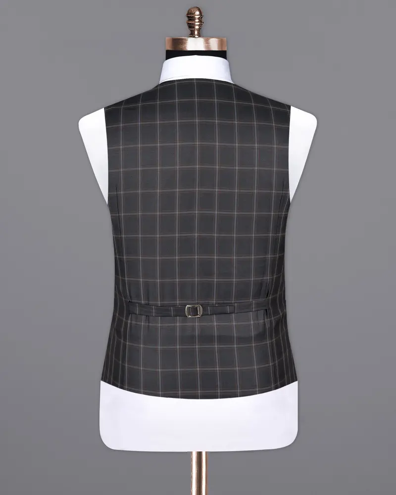 Tundora Gray Windowpane Wool Rich Waistcoat 6