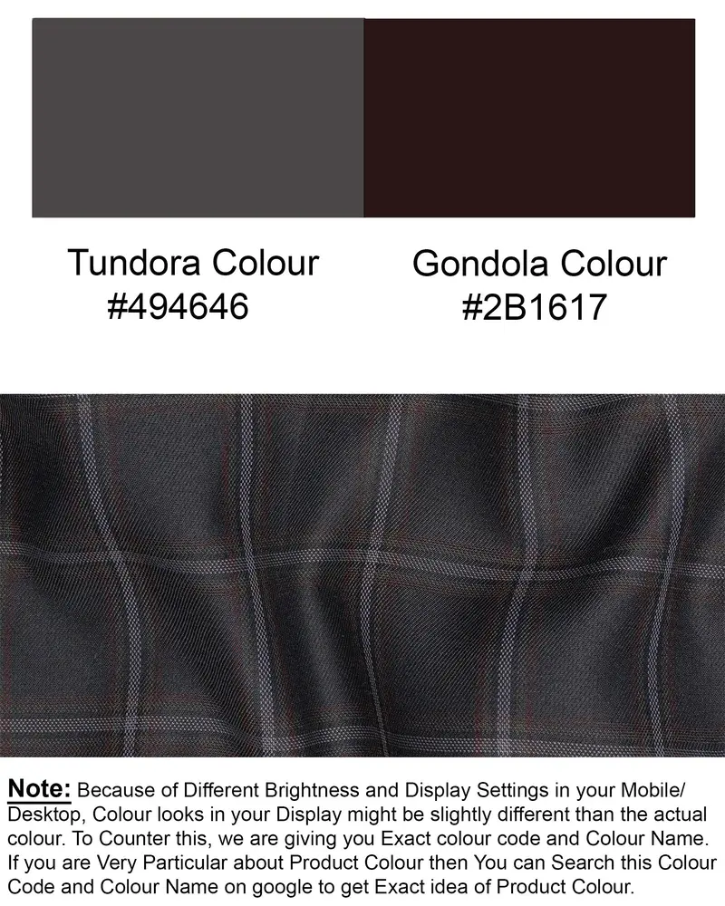 Tundora Gray Windowpane Wool Rich Waistcoat 7