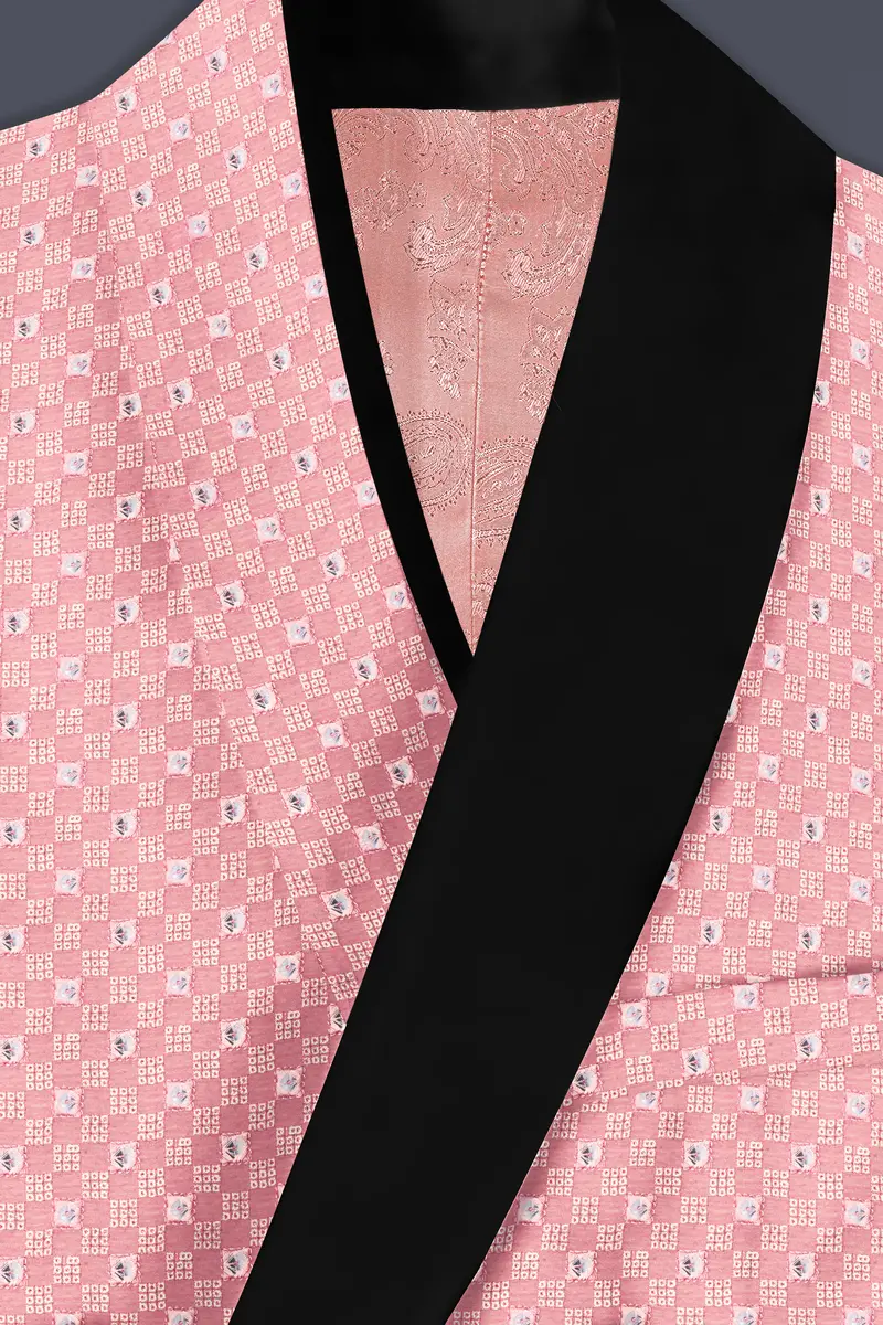 Turkish Pink Embroidered Tuxedo Blazer 4
