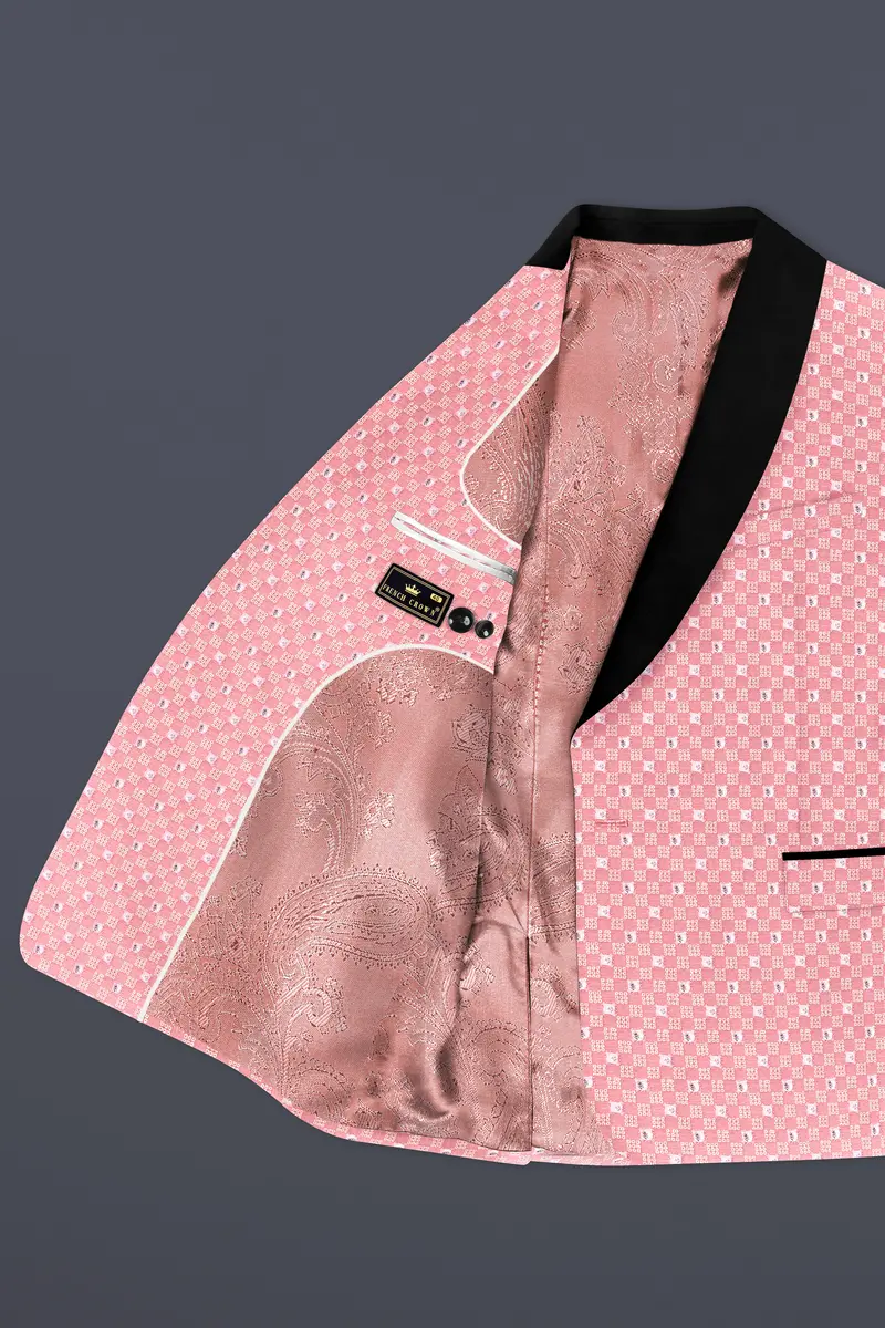 Turkish Pink Embroidered Tuxedo Blazer 5