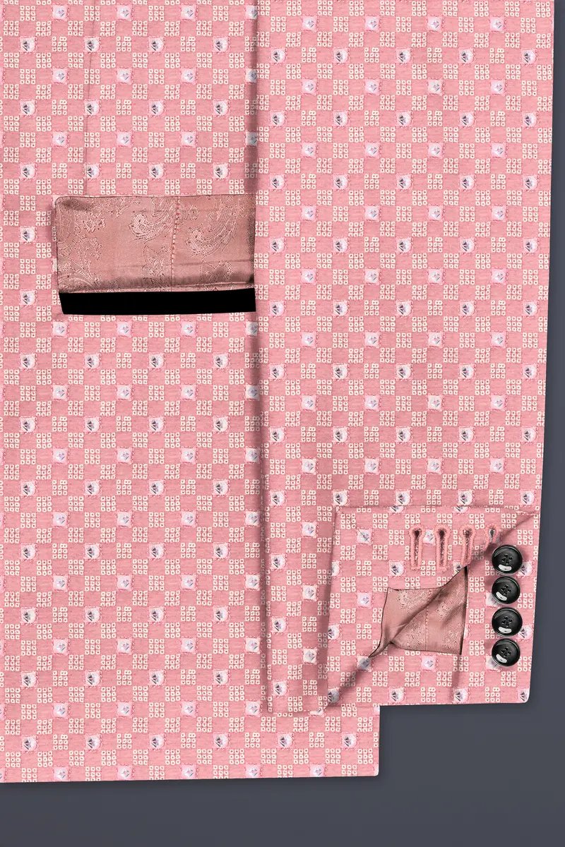 Turkish Pink Embroidered Tuxedo Blazer 6