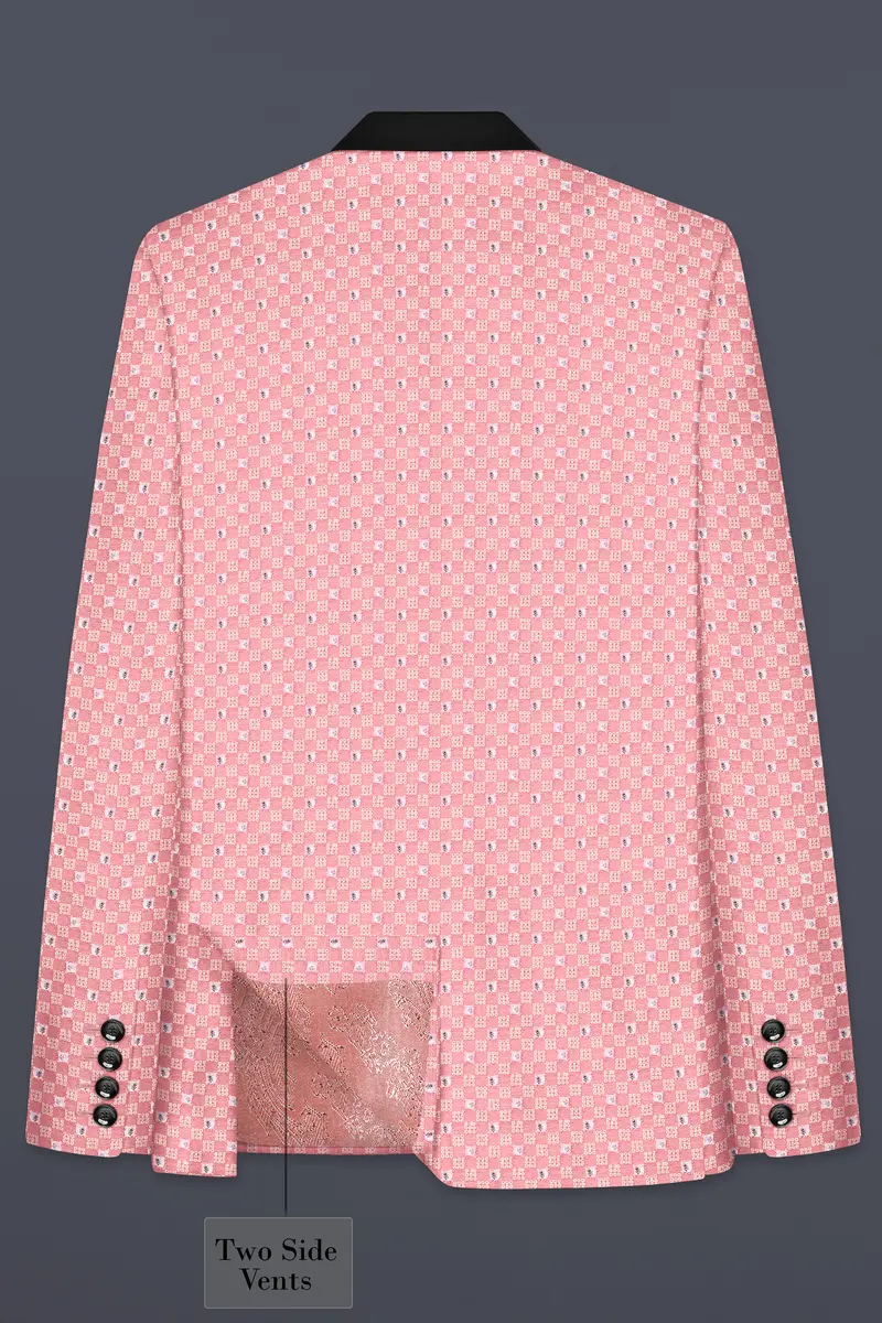 Turkish Pink Embroidered Tuxedo Blazer 7