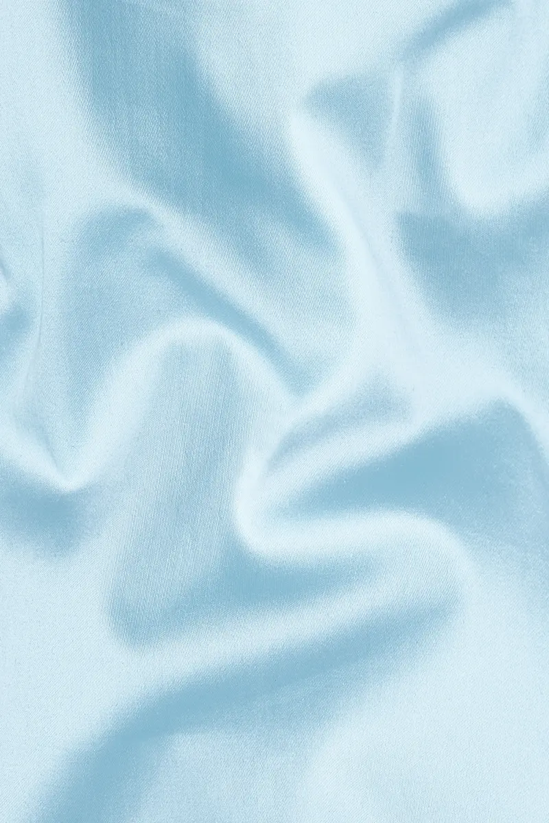 Turquoise Blue Subtle Sheen Super Soft Premium Cotton Kurta Set 3