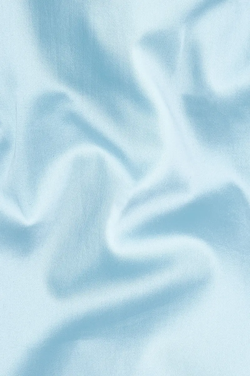 Turquoise Blue Subtle Sheen Super Soft Premium Cotton Pathani Kurta 3
