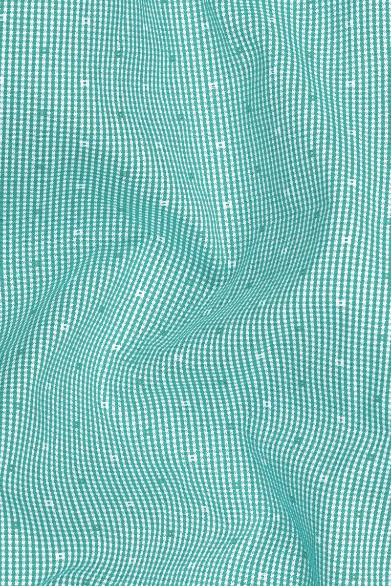 Turquoise Striped Premium Cotton Tuxedo Shirt 3
