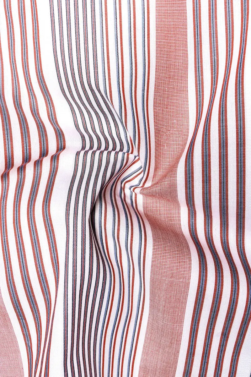 Turstrip-Turkish Perch And Bright White Striped Premium Cotton Shorts 3
