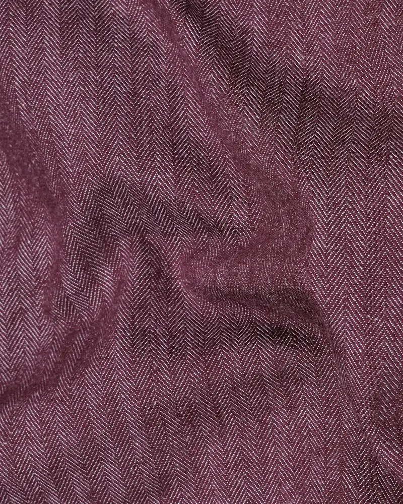 Tuscan Mauve Herringbone Bomber Jacket 2