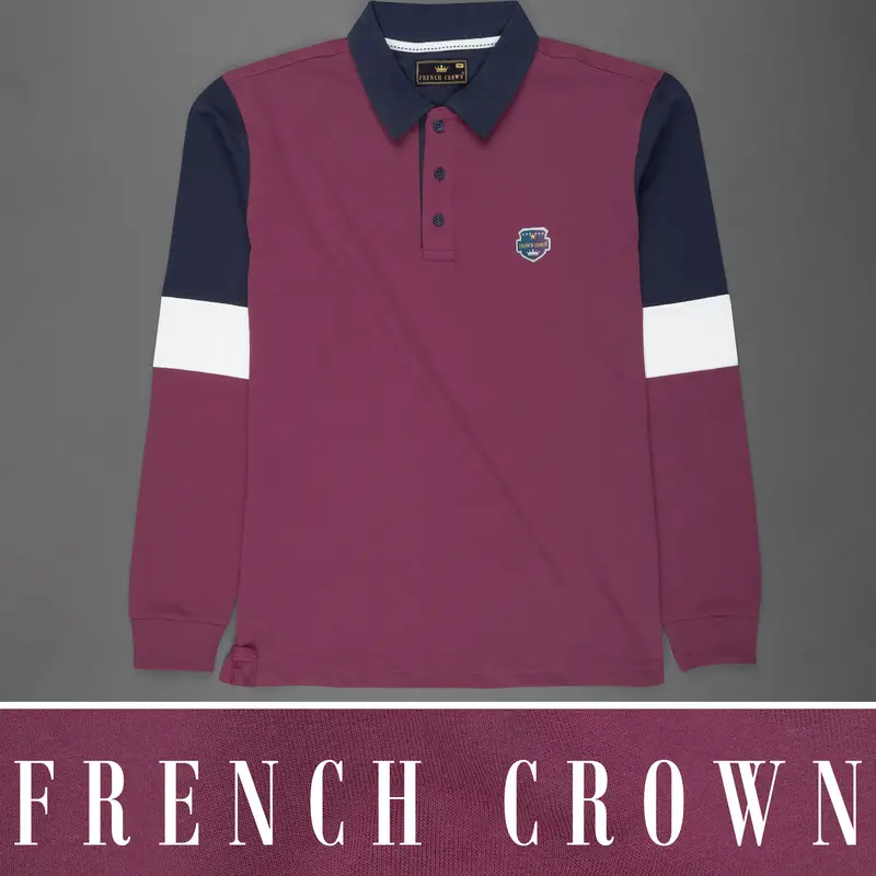 Tuscan Pink With Block Pattern Mercerised Pique Polo Sweatshirt 1