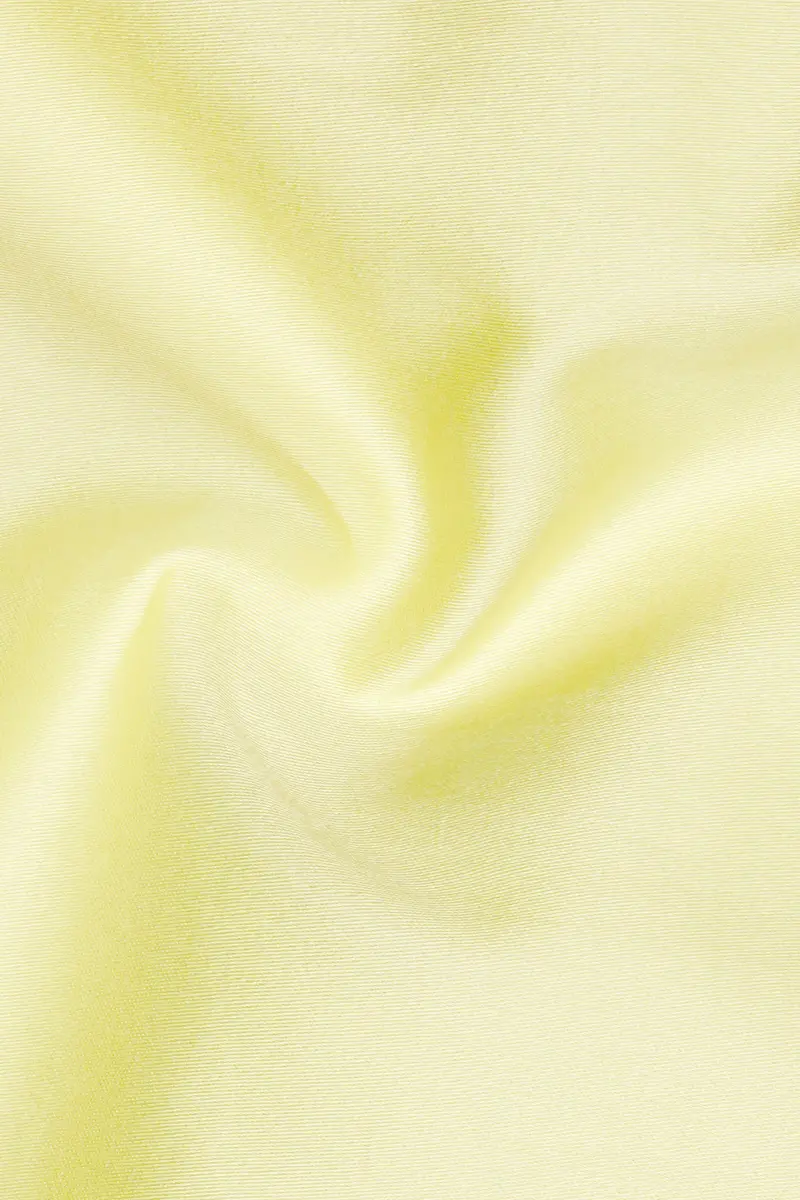 Tuscan Sun-Caper Yellow Solid Subtle Sheen Super Soft Premium Cotton Tuxedo Shirt 3