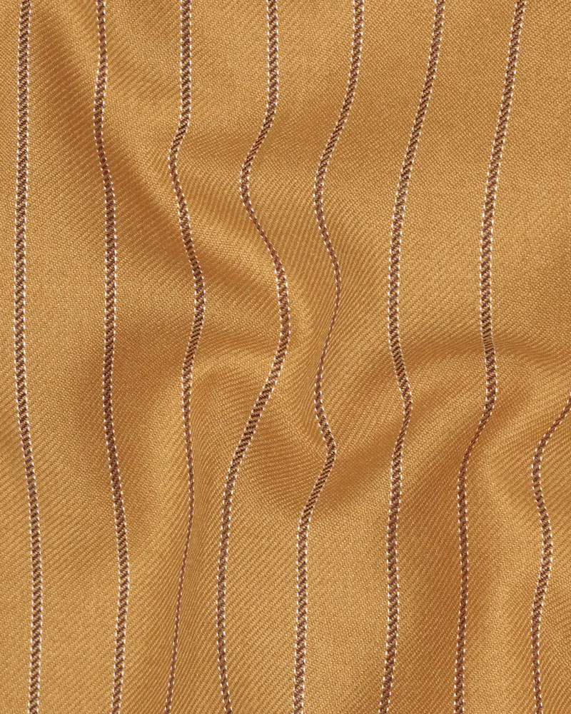 Tussock Mustard Yellow Striped Single Breasted Overcoat 3