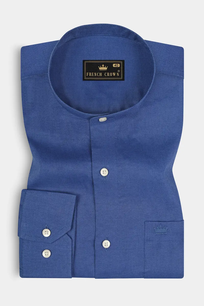 Twilight Blue Luxurious Linen Shirt 3