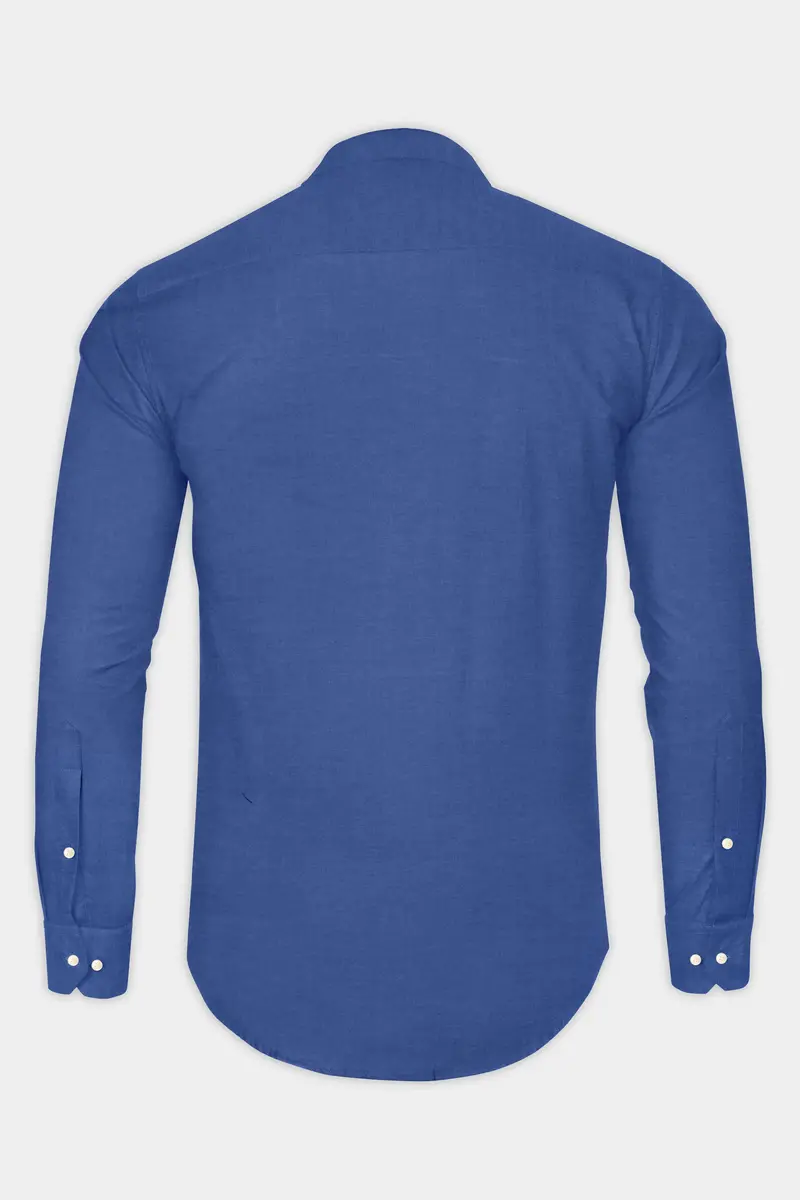 Twilight Blue Luxurious Linen Shirt 5
