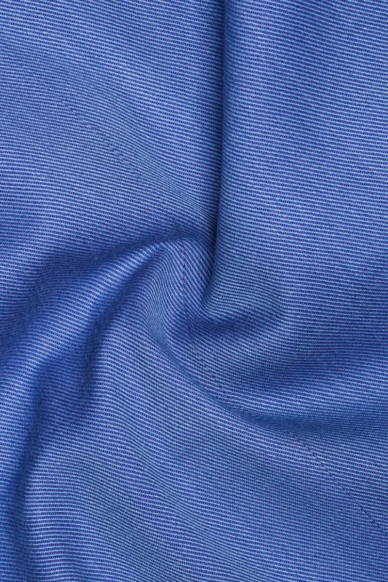 Twilight Blue Premium Cotton Cross Placket Bandhgala Blazer 3