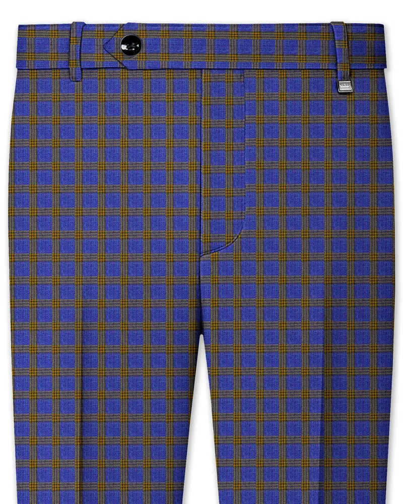 Twilight Blue With Alpine Brown Plaid Pants 1