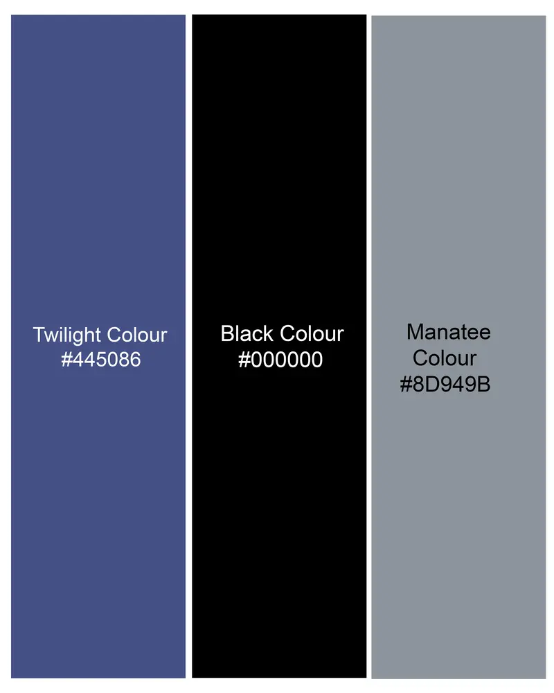 Twilight Blue With Jade Black Striped Jacquard Textured Premium Giza Cotton Shirt 8