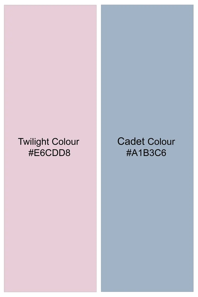 Twilight Pink And Cadet Blue Jacquard Textured Premium Cotton Dress Shirt 11