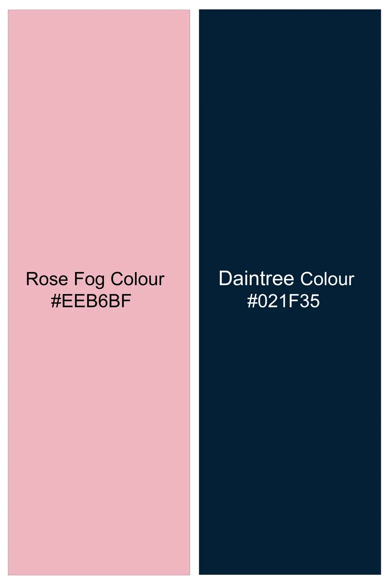 Twilight-Rose Fog Pink And Daintree Blue Plaid Flannel Cotton Casual Shirt 6