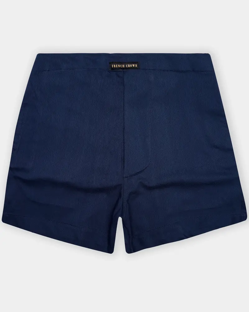 Twilight-Tangaroa Blue Solid Dobby Textured Premium Giza Cotton Boxer 1