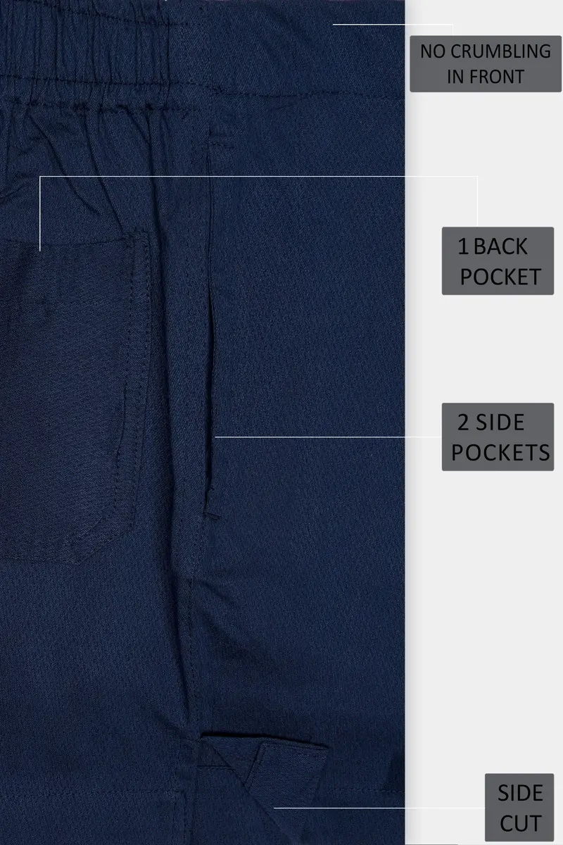 Twilight-Tangaroa Blue Solid Dobby Textured Premium Giza Cotton Boxer 5