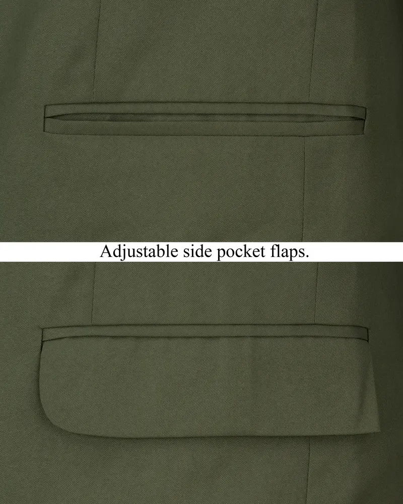 Twill Green Bandhgala Blazer 5