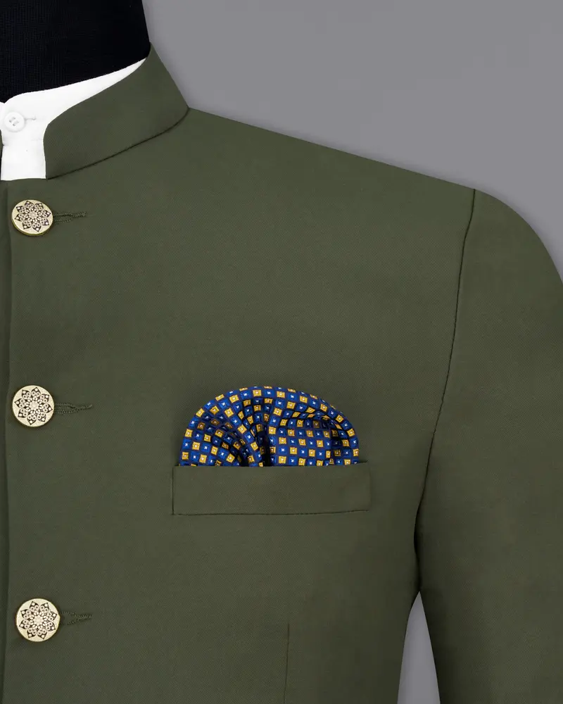 Twill Green Bandhgala Blazer 6