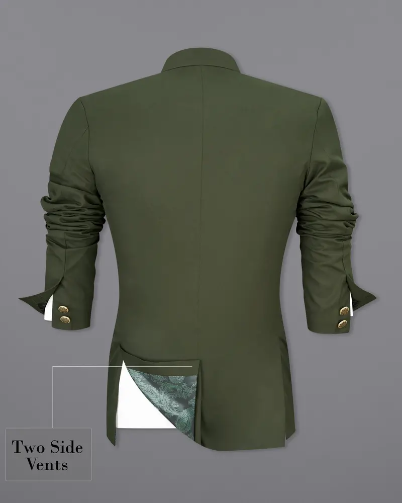 Twill Green Bandhgala Blazer 9