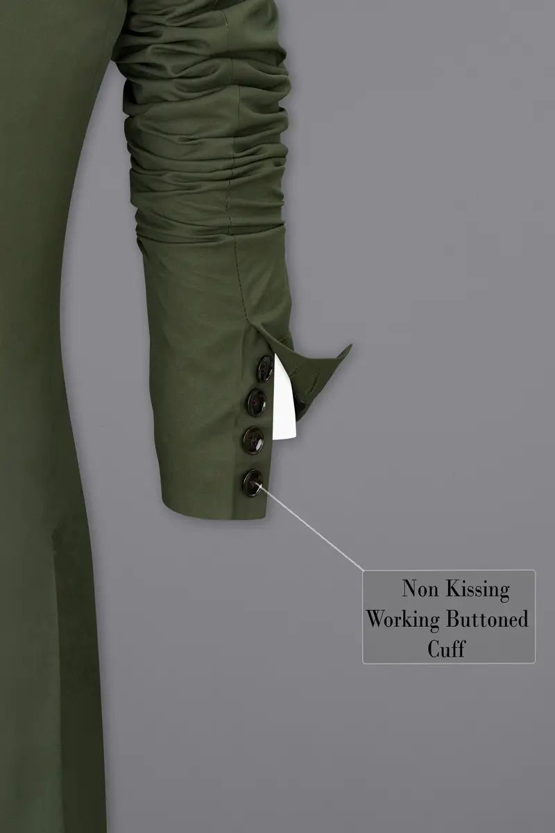 Twill Green Double Breasted Blazer 10