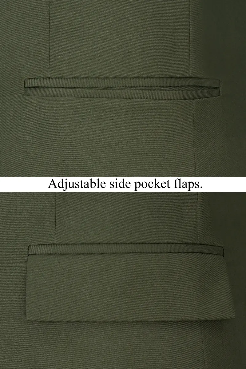 Twill Green Double Breasted Blazer 5