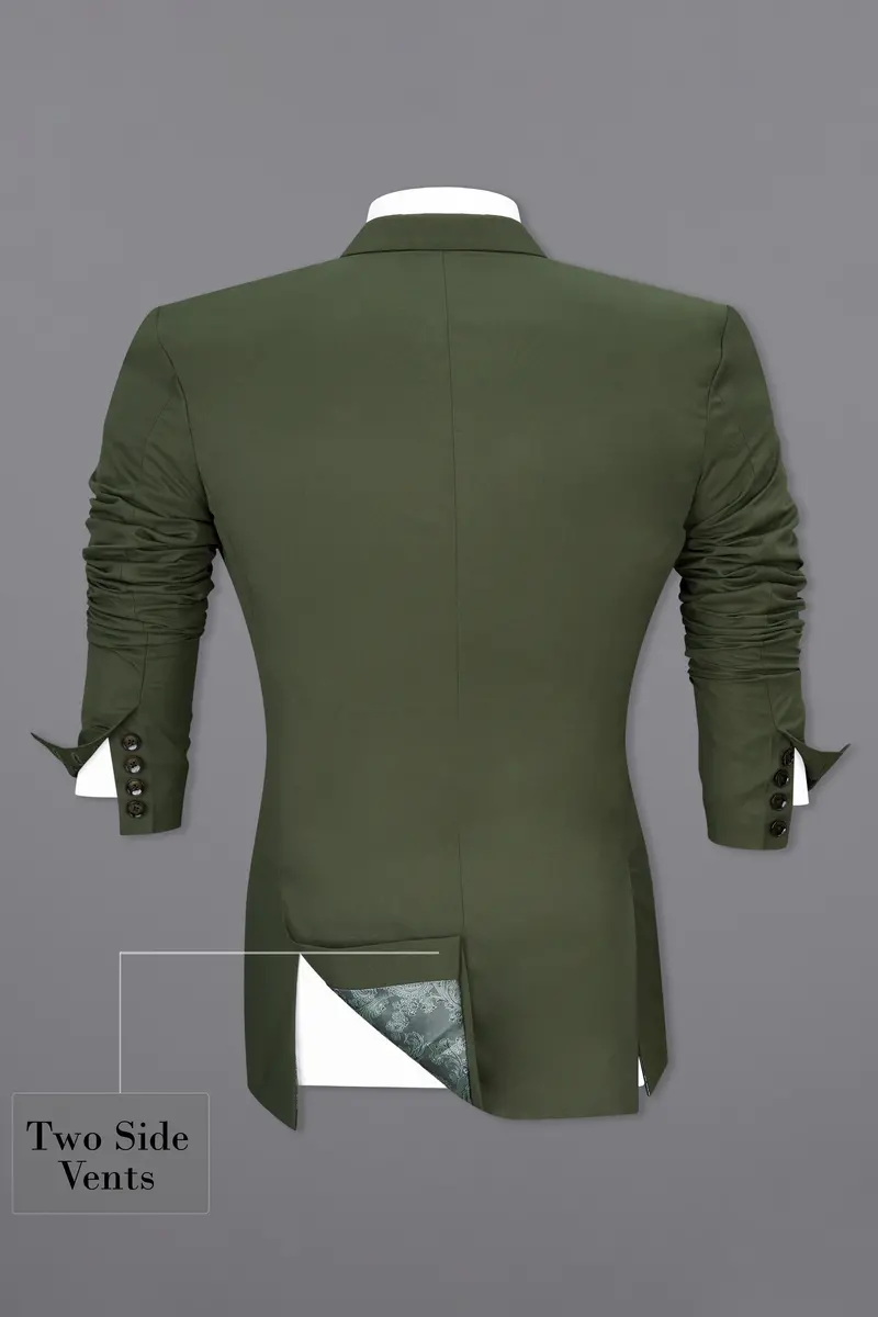 Twill Green Double Breasted Blazer 9