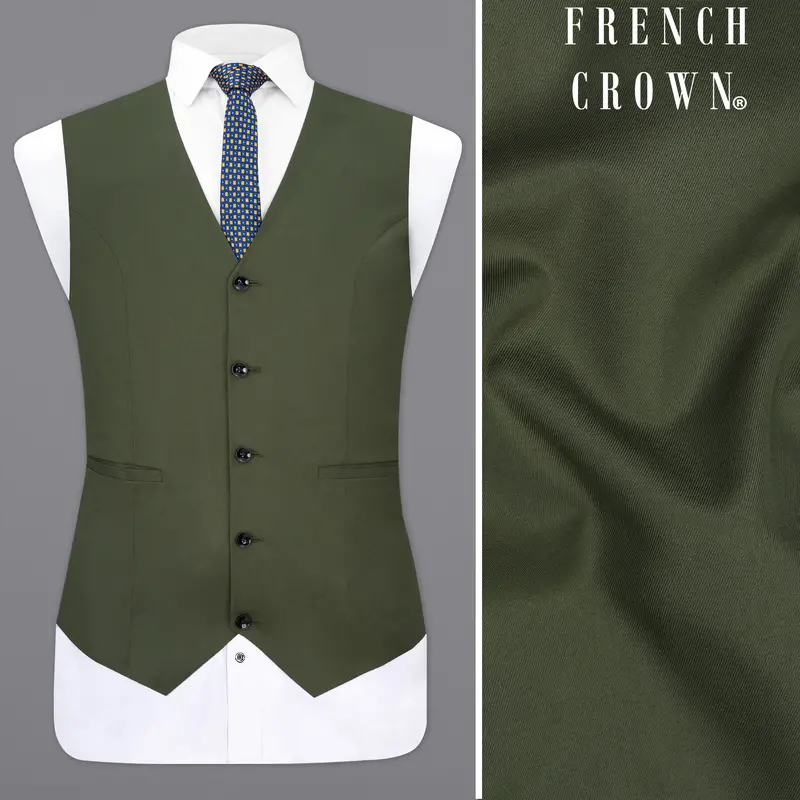 Twill Green Textured Waistcoat 1