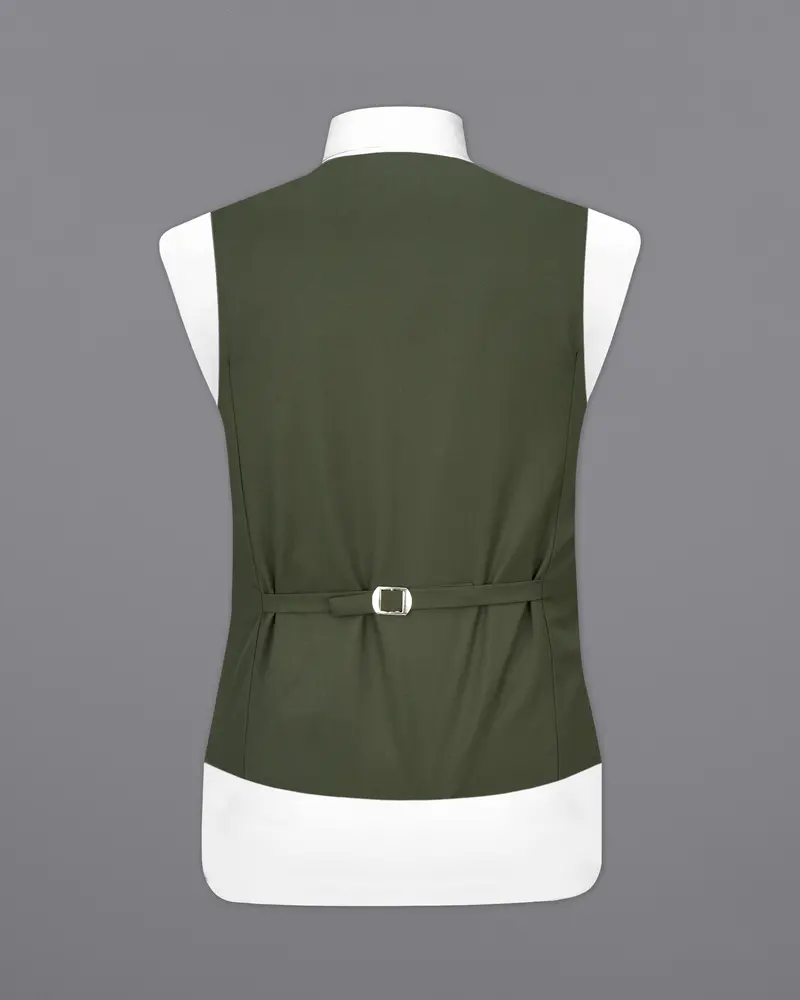 Twill Green Textured Waistcoat 6