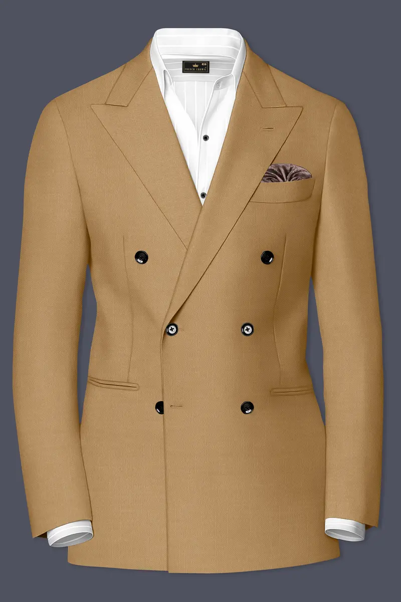 Twine Beige Wool Rich Double Breasted Suit 10