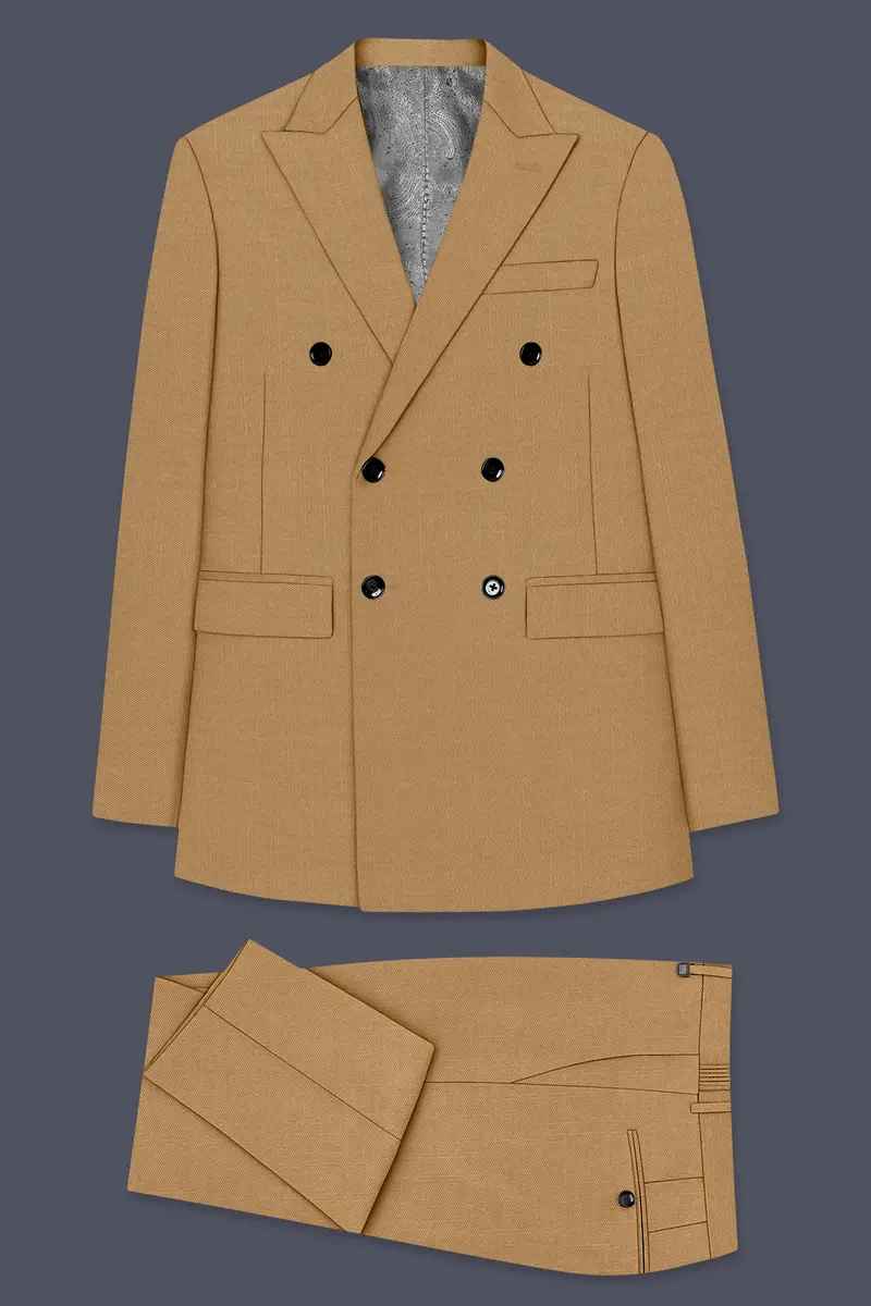 Twine Beige Wool Rich Double Breasted Suit 11