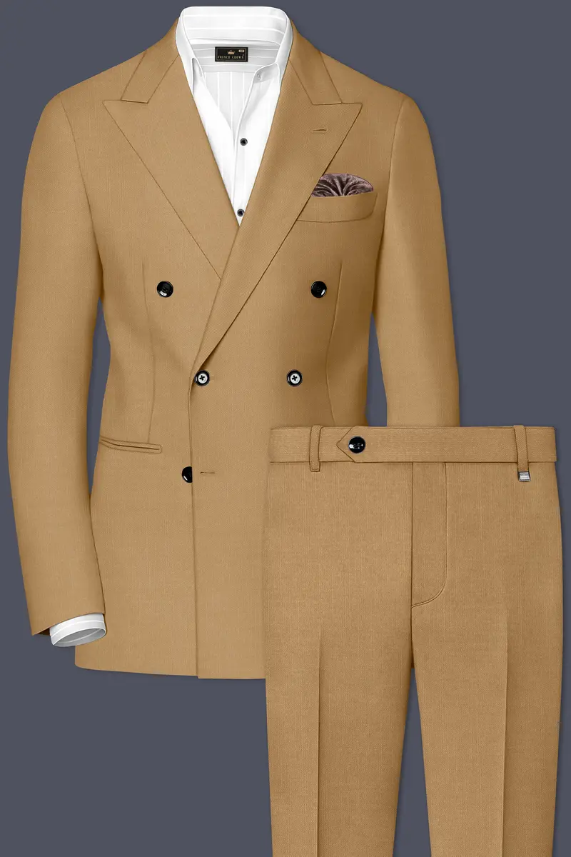 Twine Beige Wool Rich Double Breasted Suit 2