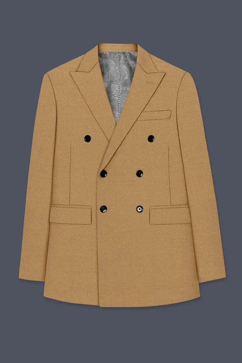 Twine Beige Wool Rich Double Breasted Suit 8