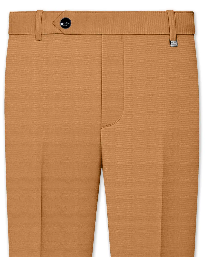 Twine Brown Dobby Textured Premium Giza Cotton Pant 1