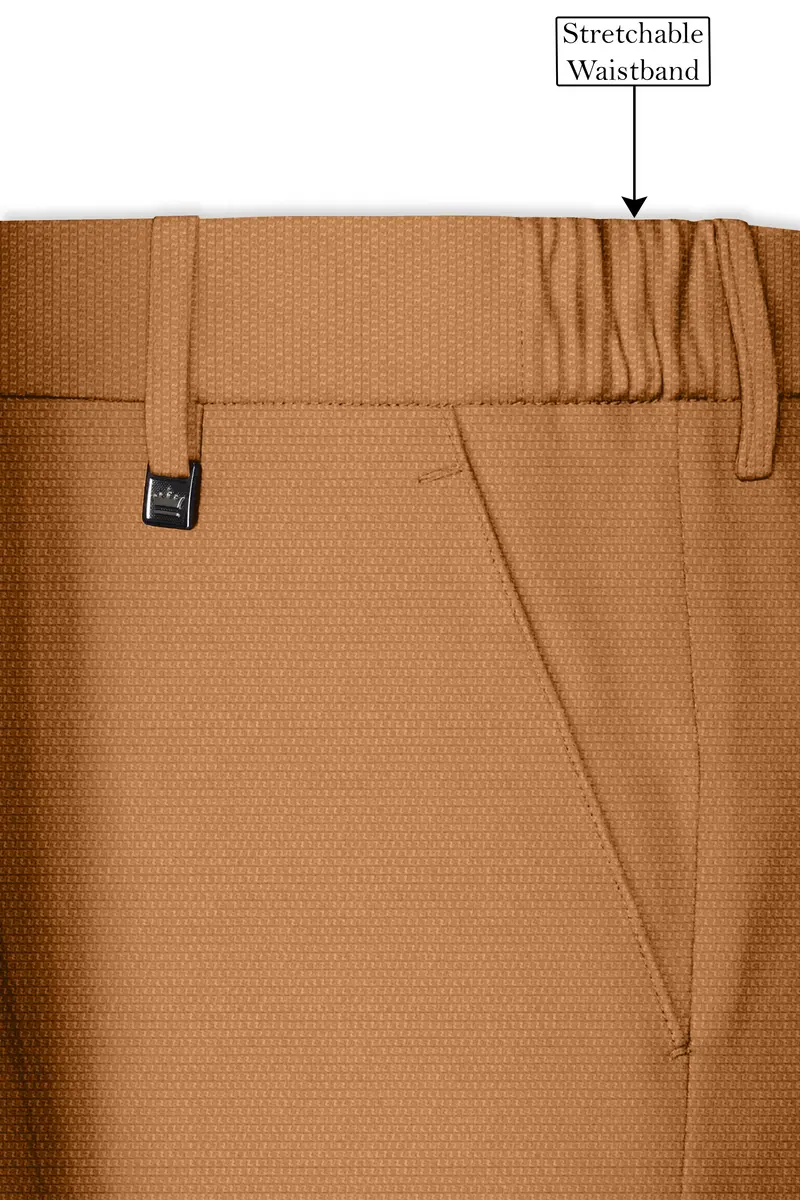Twine Brown Dobby Textured Premium Giza Cotton Pant 6