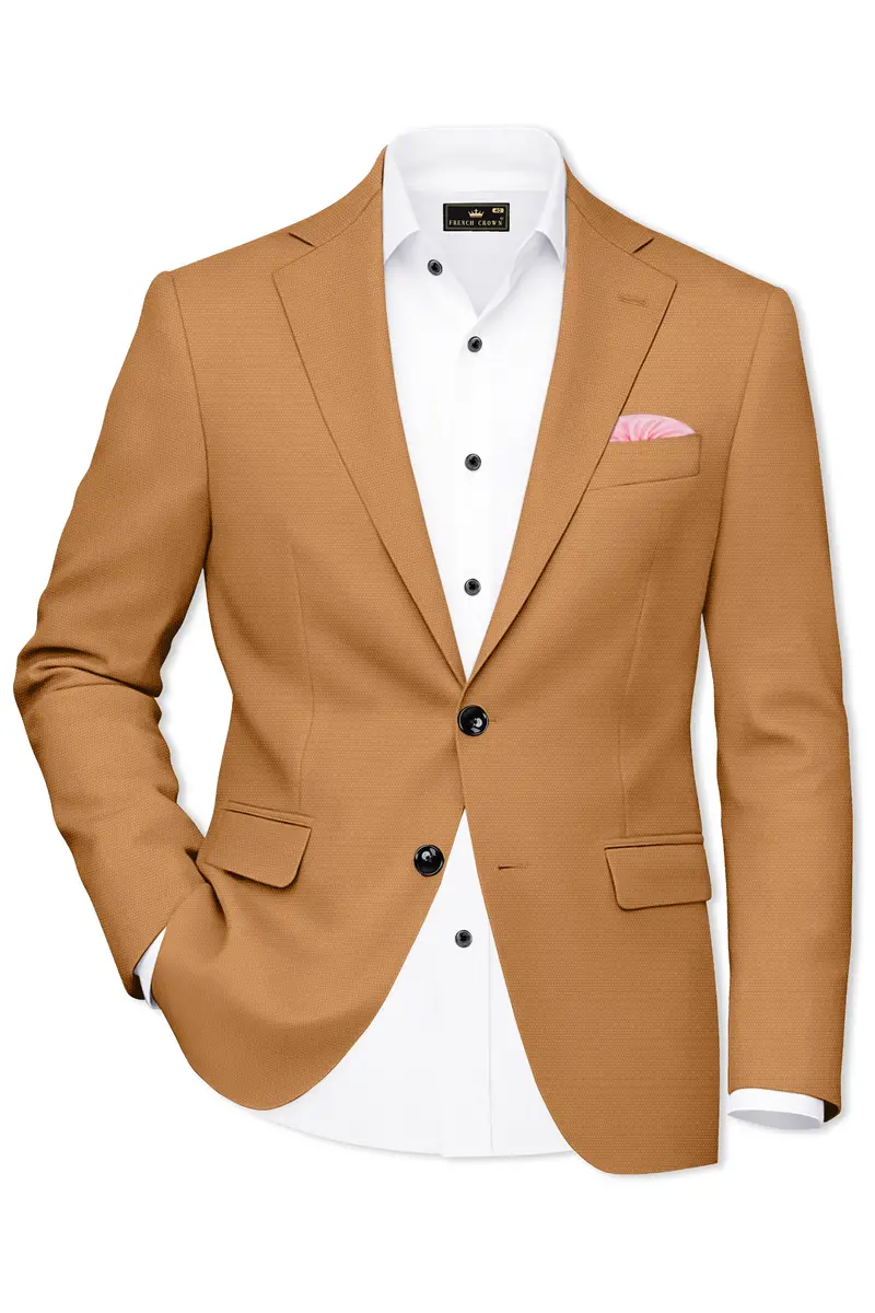 Twine Brown Dobby Textured Single Breasted Suit 10