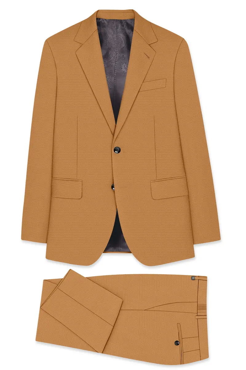 Twine Brown Dobby Textured Single Breasted Suit 11